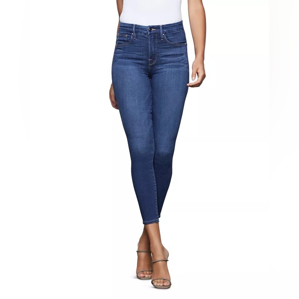 GOOD AMERICAN GOOD WAIST SKINNY CROP JEANS